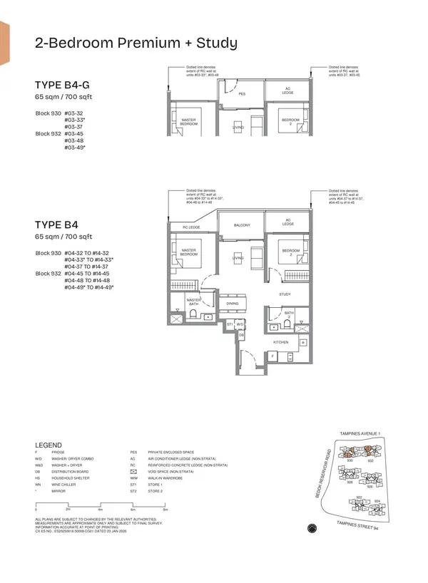 Pinery Residences — floor plan B4, 2 Bedroom Premium + Study, D16