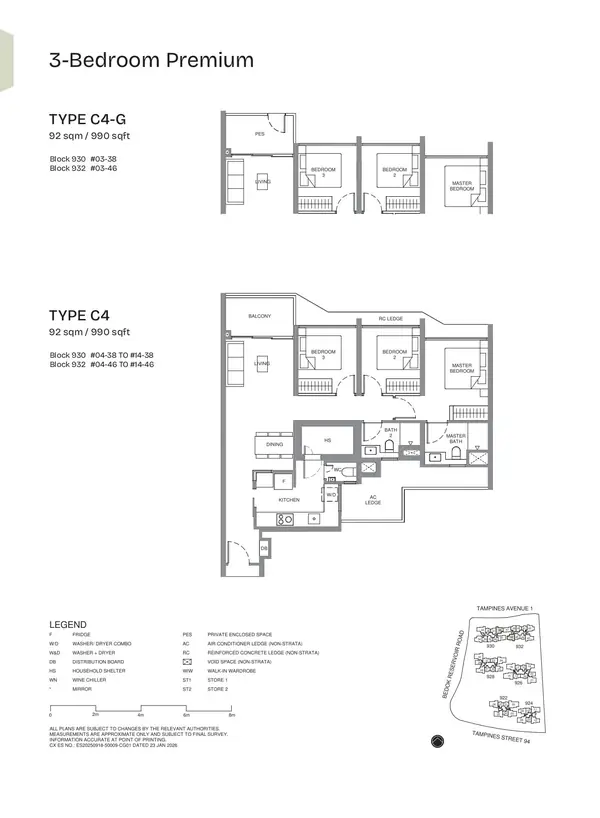 Pinery Residences — floor plan C4, 3 Bedroom Premium, D16