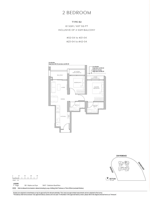Promenade Peak — floor plan B2, 2 Bedroom, D03