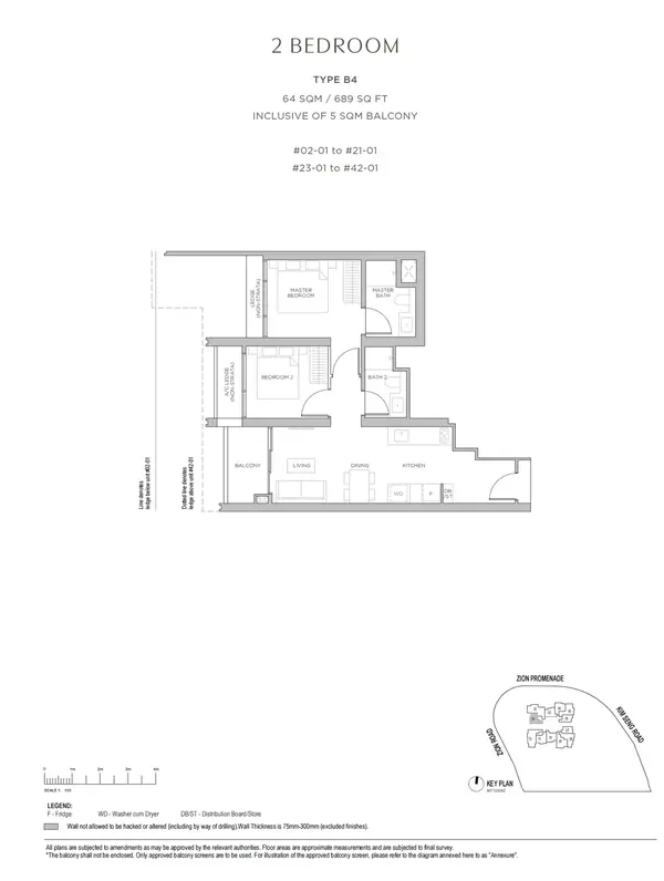 Promenade Peak — floor plan B4, 2 Bedroom, D03