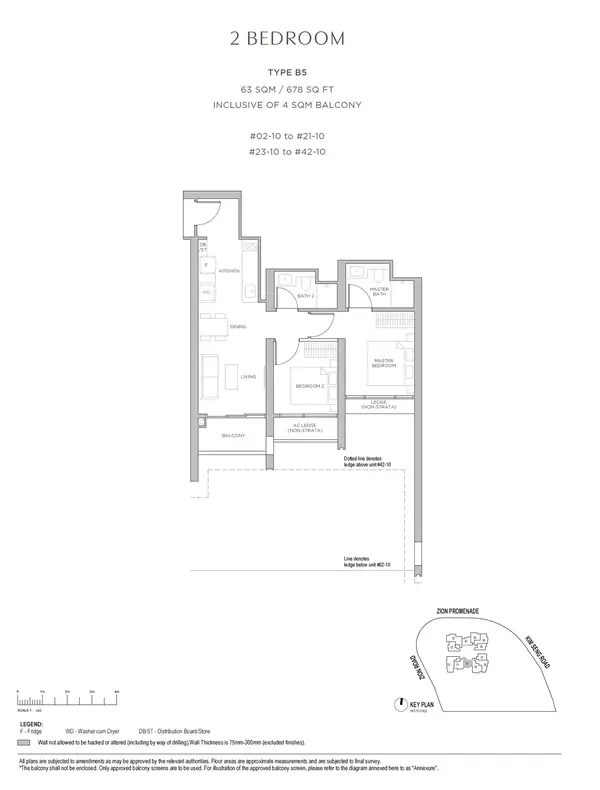 Promenade Peak — floor plan B5, 2 Bedroom, D03