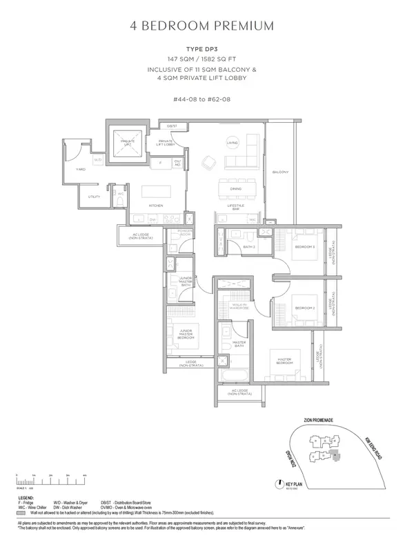 Promenade Peak — floor plan DP3, 4 Bedroom Premium (with Private Lift), D03