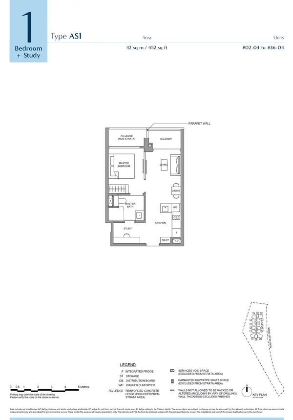 River Green — floor plan AS1, 1 Bedroom + Study, D09