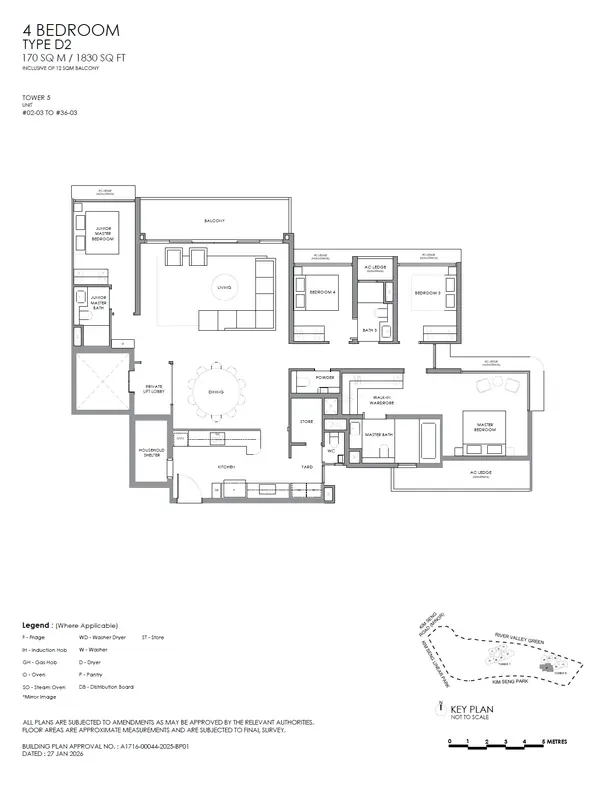 River Modern — floor plan D2, 4 Bedroom, D09