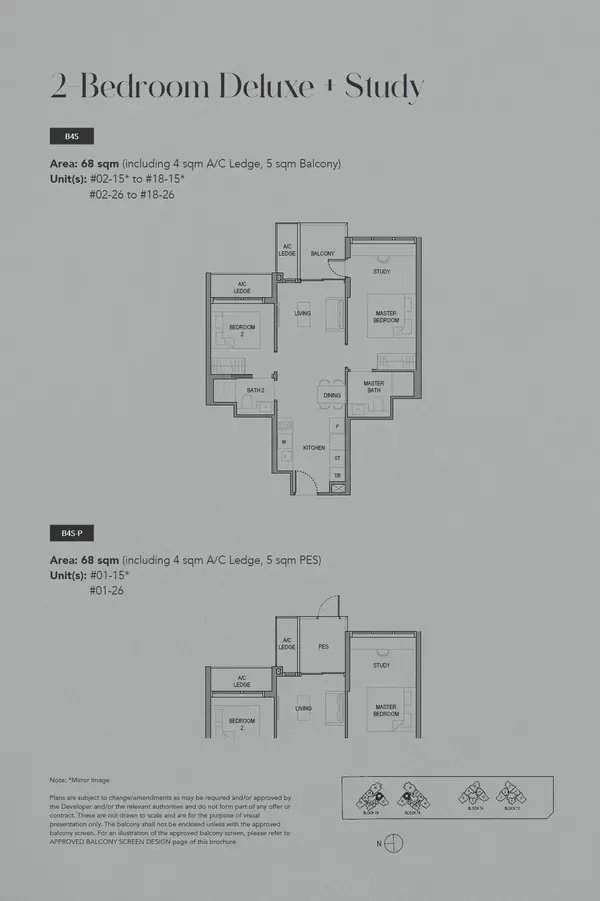 Sora — floor plan B4S, 2 Bedroom Deluxe + Study, D22