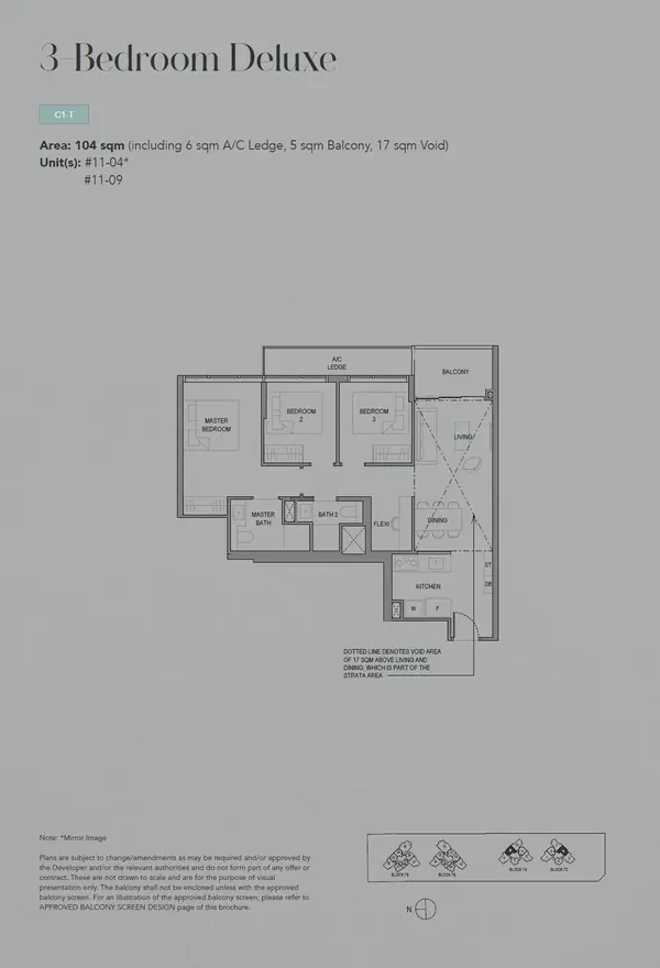 Sora — floor plan C1-T, 3 Bedroom Deluxe, D22