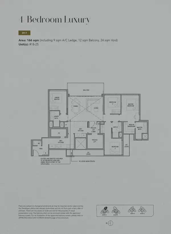 Sora — floor plan D1-T, 4 Bedroom Luxury, D22