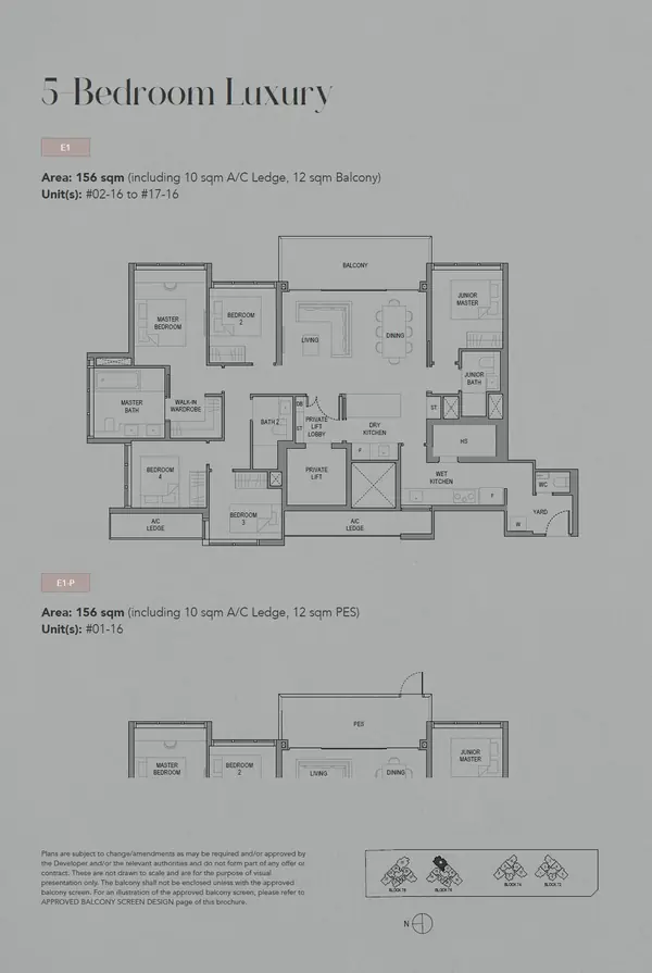 Sora — floor plan E1, 5 Bedroom Luxury, D22