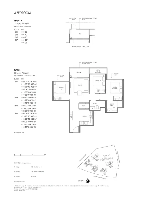 Springleaf Residence — floor plan C1-G, 3 Bedroom (Basic), D26
