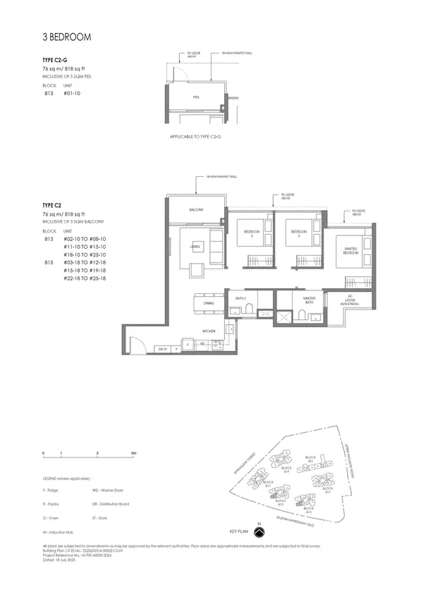 Springleaf Residence — floor plan C2-G, 3 Bedroom (Basic), D26