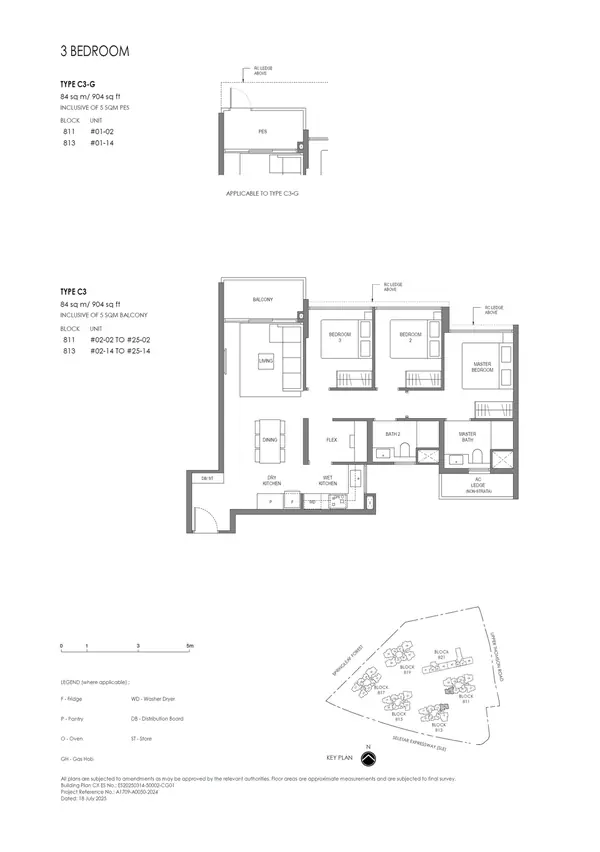 Springleaf Residence — floor plan C3, 3 Bedroom (Standard), D26