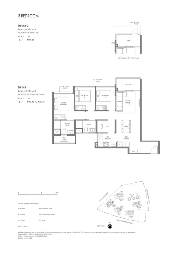 Springleaf Residence — floor plan C4, 3 Bedroom (Standard), D26