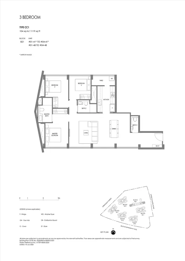 Springleaf Residence — floor plan CC1, 3 Bedroom@Conserved Building, D26