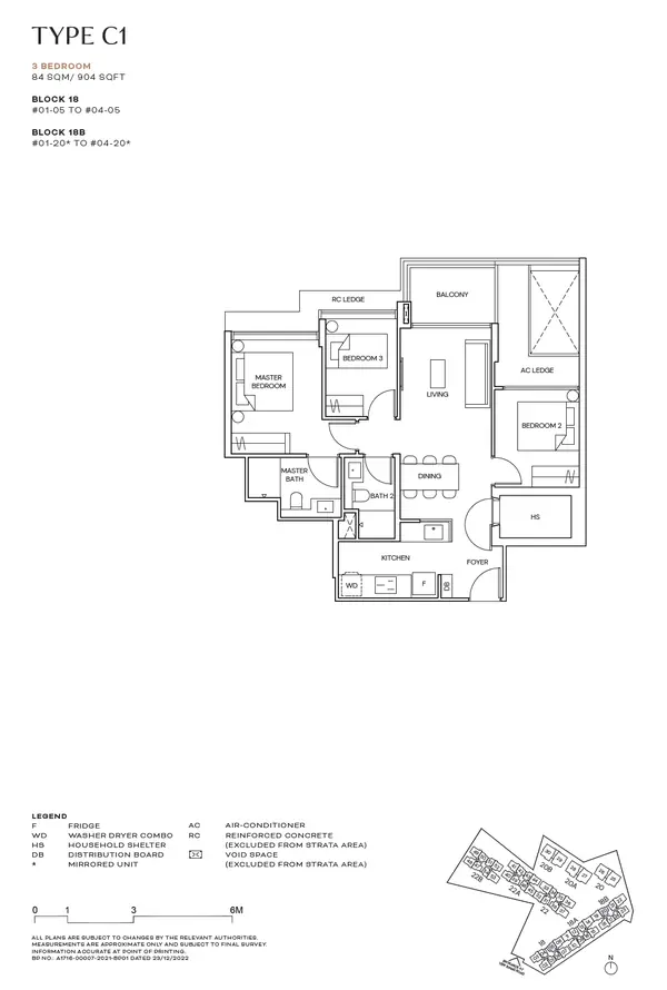 Terra Hill — floor plan C1, 3 Bedroom, D05
