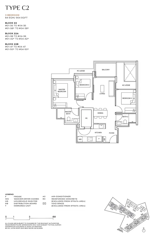 Terra Hill — floor plan C2, 3 Bedroom, D05