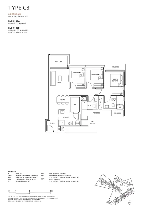 Terra Hill — floor plan C3, 3 Bedroom, D05