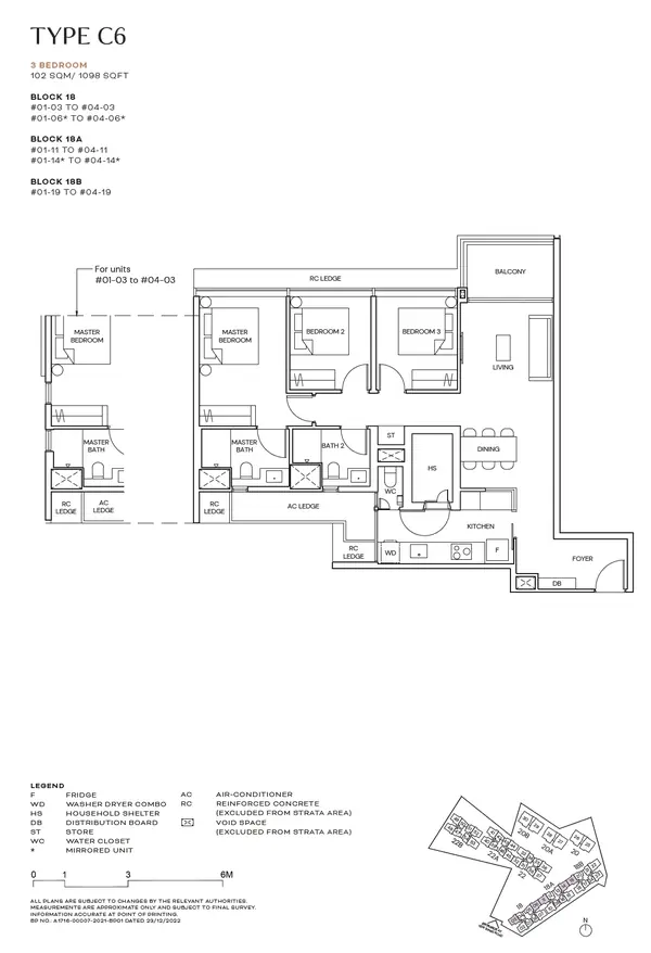 Terra Hill — floor plan C6, 3 Bedroom, D05