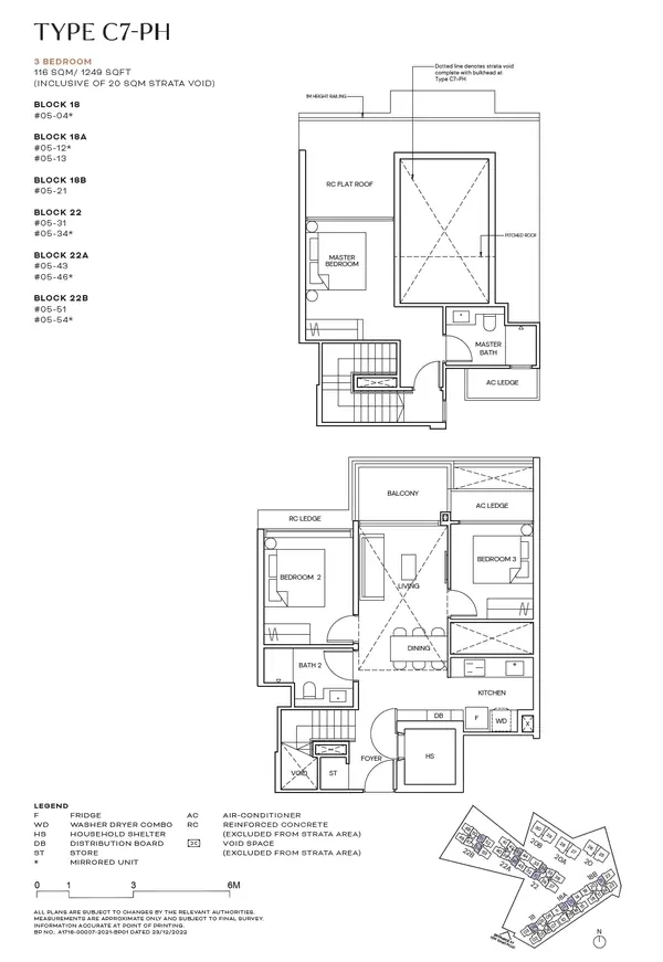 Terra Hill — floor plan C7-PH, 3 Bedroom, D05