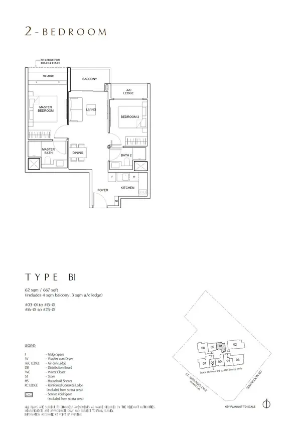 The Arcady At Boon Keng — floor plan B1, 2 Bedroom, D12