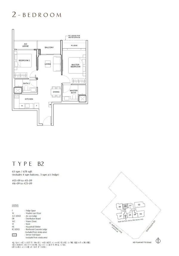 The Arcady At Boon Keng — floor plan B2, 2 Bedroom, D12