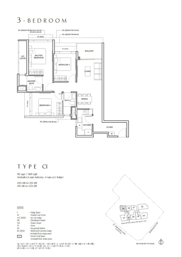 The Arcady At Boon Keng — floor plan C1, 3 Bedroom, D12