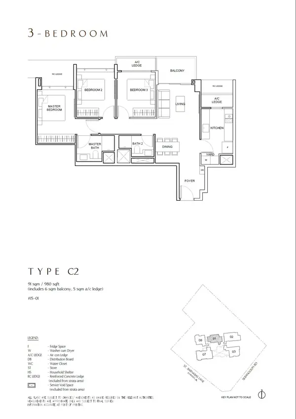 The Arcady At Boon Keng — floor plan C2, 3 Bedroom, D12