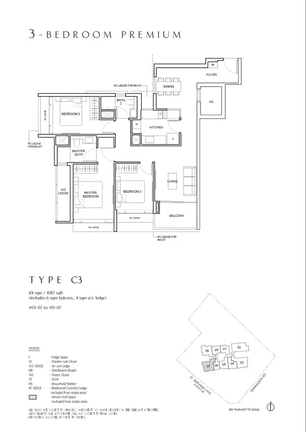 The Arcady At Boon Keng — floor plan C3, 3 Bedroom Premium, D12