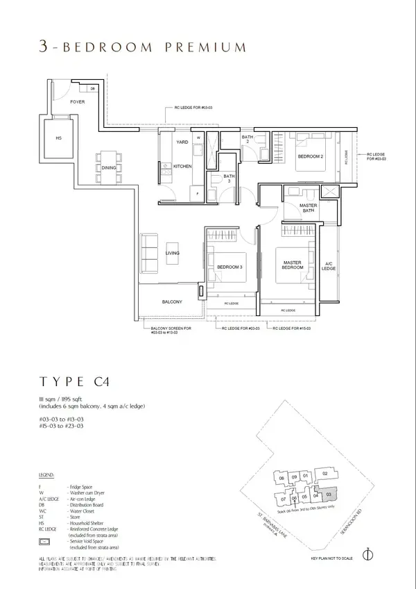The Arcady At Boon Keng — floor plan C4, 3 Bedroom Premium, D12