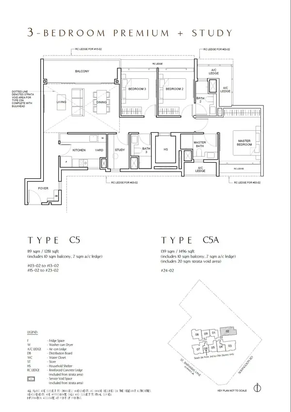 The Arcady At Boon Keng — floor plan C5, 3 Bedroom Premium + Study, D12