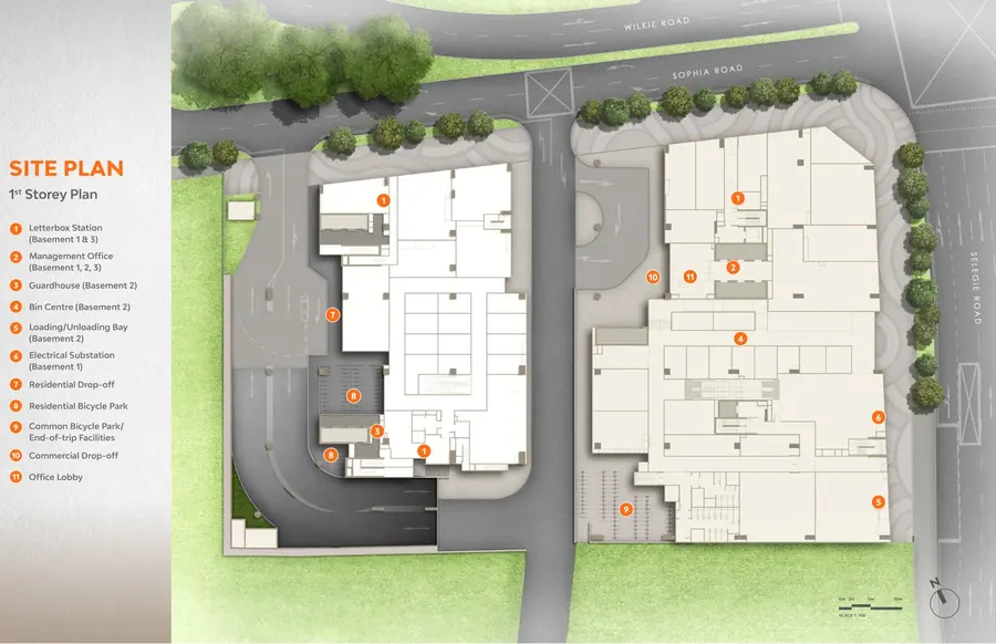 The Collective At One Sophia — site plan 1, D09