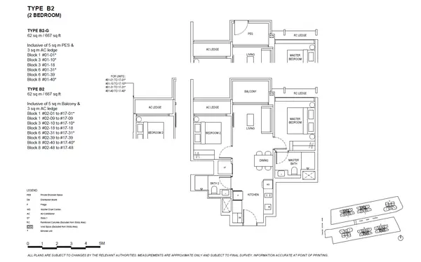 The Continuum — floor plan B2, 2 Bedroom, D15