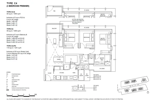 The Continuum — floor plan C4, 3 Bedroom Premier, D15