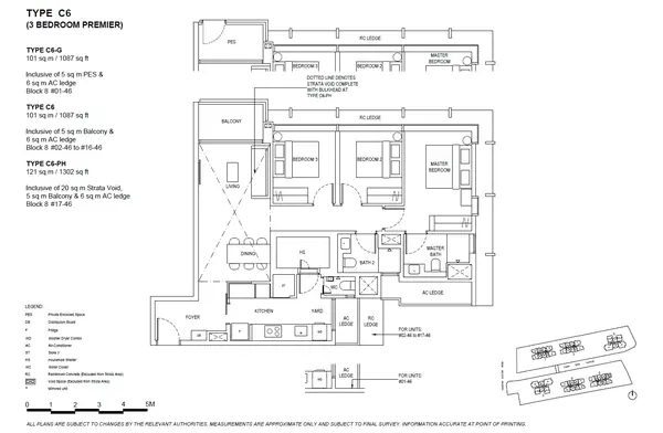 The Continuum — floor plan C6-G, 3 Bedroom Premier, D15