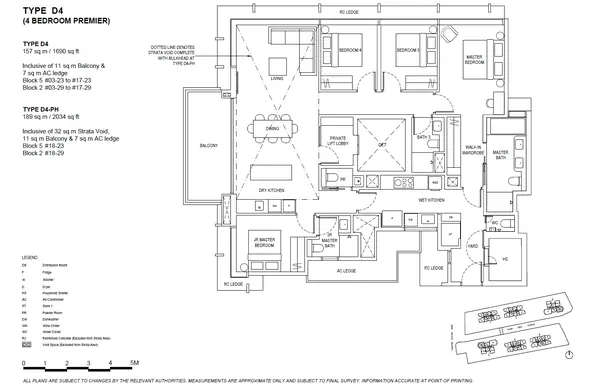 The Continuum — floor plan D4-PH, 4 Bedroom Premier, D15
