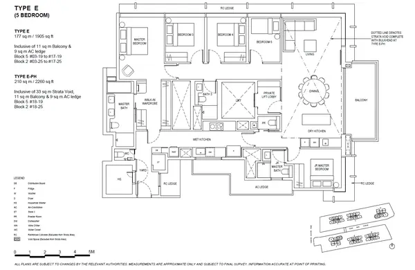 The Continuum — floor plan E, 5 Bedroom, D15
