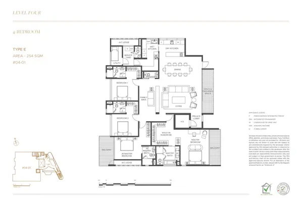 The Giverny Residences — floor plan E, 4 Bedroom, D10