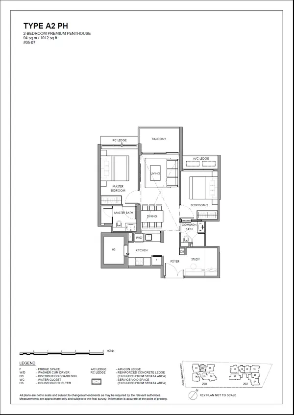 The Hillshore — floor plan A2 PH, 2 Bedroom Premium Penthouse, D05