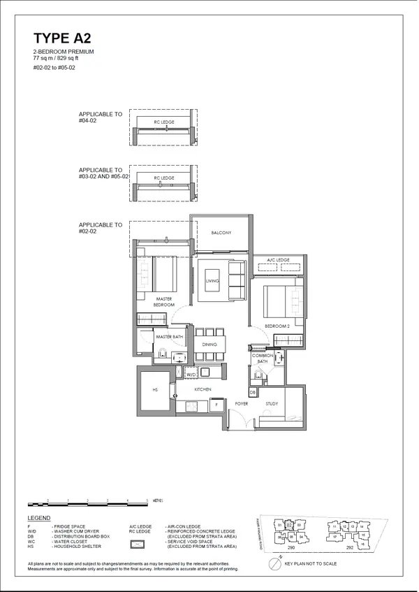 The Hillshore — floor plan A2, 2 Bedroom Premium, D05