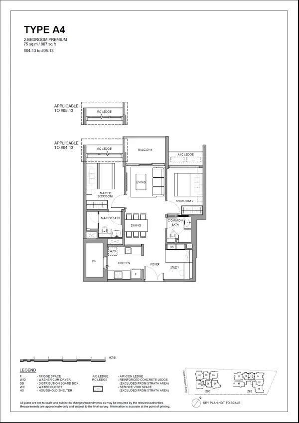The Hillshore — floor plan A4, 2 Bedroom Premium, D05
