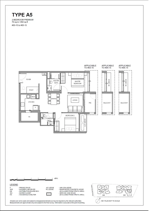 The Hillshore — floor plan A5, 2 Bedroom Premium, D05