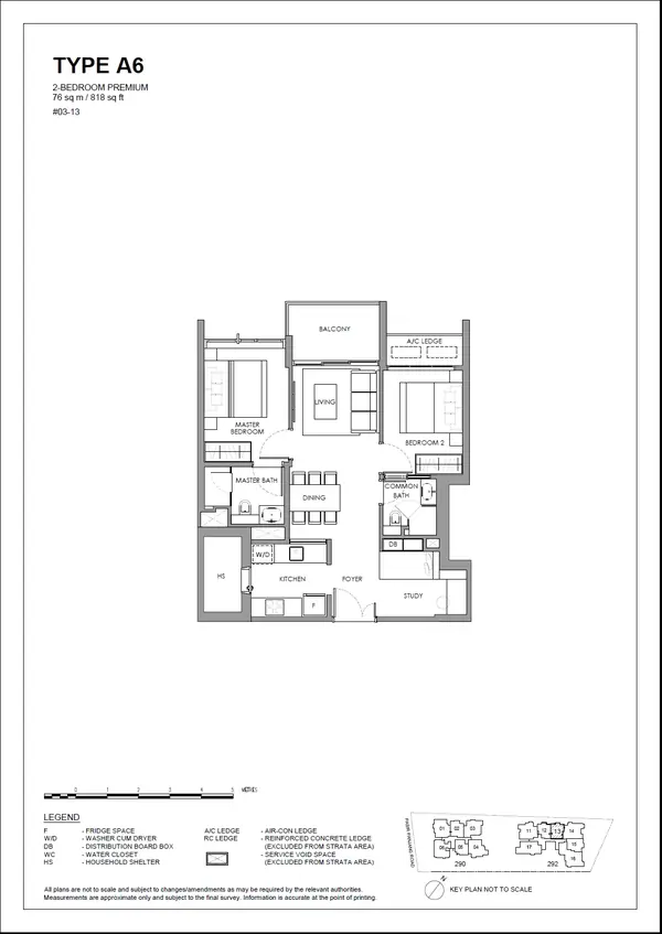 The Hillshore — floor plan A6, 2 Bedroom Premium, D05