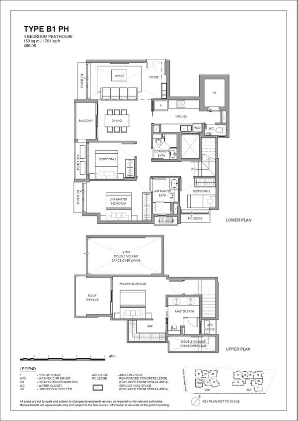 The Hillshore — floor plan B1 PH, 4 Bedroom Penthouse, D05