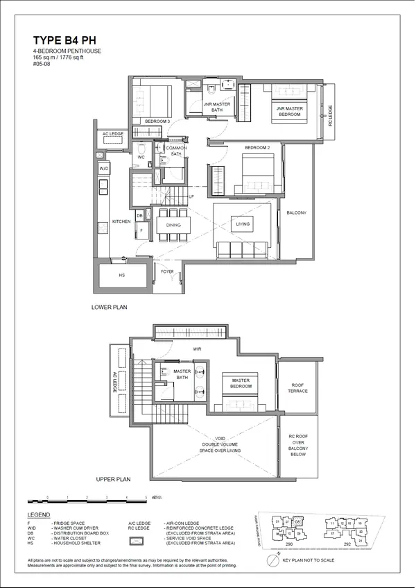 The Hillshore — floor plan B4 PH, 4 Bedroom Penthouse, D05