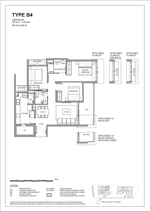 The Hillshore — floor plan B4, 3 Bedroom, D05