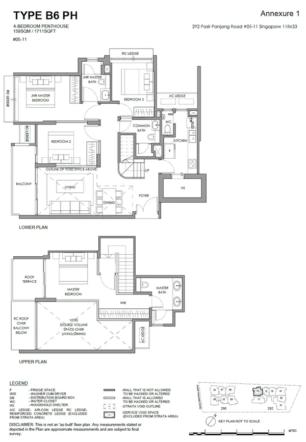 The Hillshore — floor plan B6 PH, 4 Bedroom Penthouse, D05