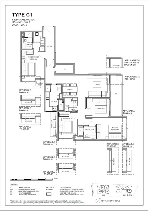 The Hillshore — floor plan C1, 4 Bedroom (Dual Key), D05
