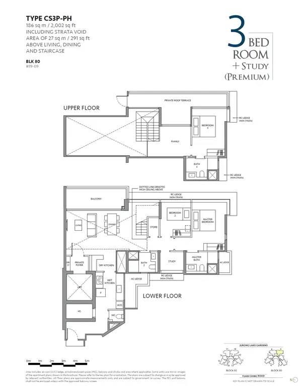The Lakegarden Residences — floor plan CS3P-PH, 3 Bedroom + Study (premium), D22