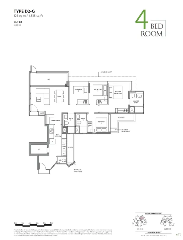 The Lakegarden Residences — floor plan D2-G, 4 Bedroom, D22
