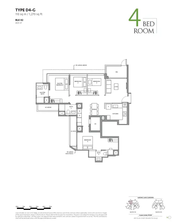 The Lakegarden Residences — floor plan D4-G, 4 Bedroom, D22