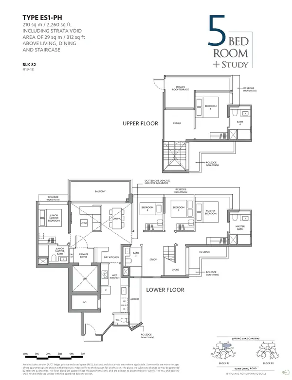The Lakegarden Residences — floor plan ES1-PH, 5 Bedroom + Study, D22